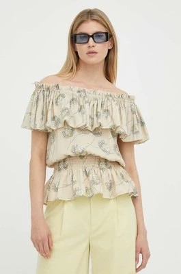 Zdjęcie produktu Bruuns Bazaar bluzka Oleander Edias damska kolor beżowy wzorzysta