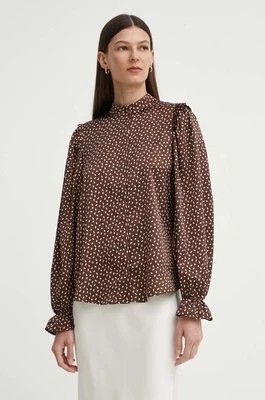 Zdjęcie produktu Bruuns Bazaar koszula Acacia Fria damska kolor brązowy regular ze stójką