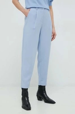 Zdjęcie produktu Bruuns Bazaar spodnie damskie kolor niebieski proste high waist