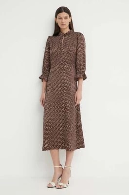 Zdjęcie produktu Bruuns Bazaar sukienka Acacia Clarena kolor beżowy midi prosta