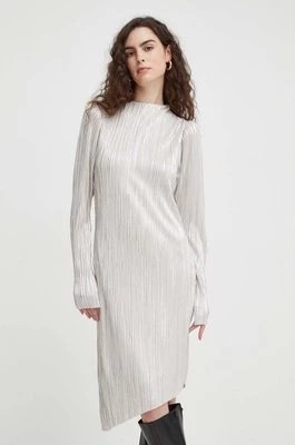 Zdjęcie produktu Bruuns Bazaar sukienka kolor srebrny midi prosta