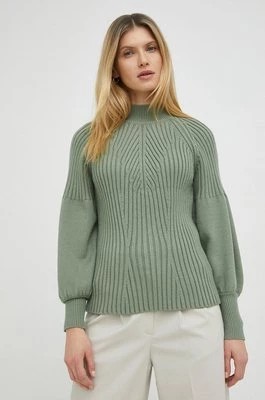 Zdjęcie produktu Bruuns Bazaar sweter damski kolor zielony z półgolfem