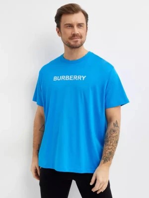 Zdjęcie produktu Burberry Niebieski t-shirt z nadrukowanym logo