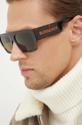 Zdjęcie produktu Burberry okulary przeciwsłoneczne MICAH męskie kolor brązowy 0BE4397U