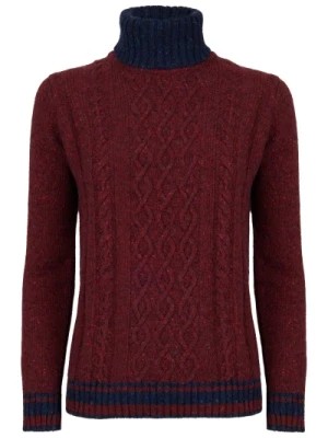 Zdjęcie produktu Burgundy Aran-Stitched Turtleneck Sweater Gallo