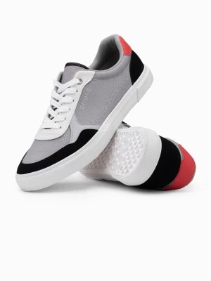 Zdjęcie produktu Buty męskie sneakersy z kolorowymi akcentami - szare V4 OM-FOTL-0146
 -                                    44