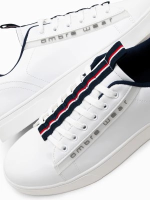 Zdjęcie produktu Buty męskie sneakersy z kontrastowymi detalami - białe V1 OM-FOSL-0112
 -                                    43