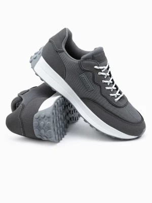 Zdjęcie produktu Buty męskie sneakersy z łączonych materiałów - ciemnoszare V1 OM-FOSL-0110
 -                                    40