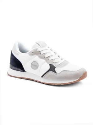 Zdjęcie produktu Buty męskie sneakersy z łączonych materiałów i siateczką - biało-granatowe V3 OM-FOSL-0155
 -                                    41