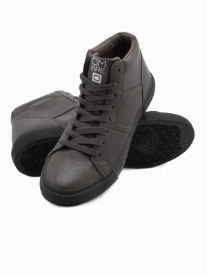Zdjęcie produktu Buty męskie sneakersy za kostkę z kontrastową podeszwą - grafitowe V3 OM-FOTH-0124
 -                                    44