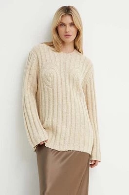 Zdjęcie produktu By Malene Birger sweter wełniany CIRRA damski kolor beżowy ciepły Q72457001