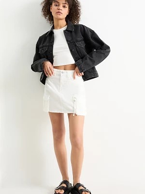 Zdjęcie produktu C&A CLOCKHOUSE-dżinsowa spódnica bojówkowa, Biały, Rozmiar: 34