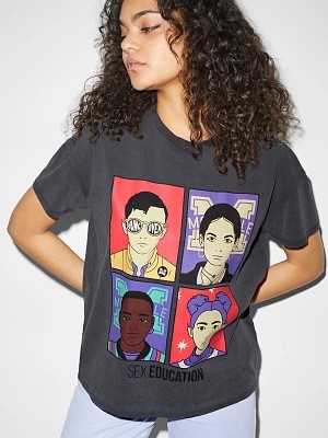 Zdjęcie produktu C&A CLOCKHOUSE-T-shirt-Netflix-Sex Education, Szary, Rozmiar: XS