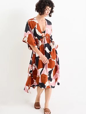 Zdjęcie produktu C&A Kimono-ze wzorem, Brązowy, Rozmiar: 1 rozmiar