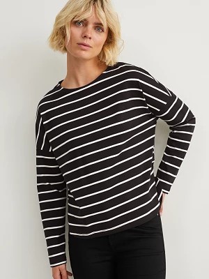 Zdjęcie produktu C&A Koszulka z długim rękawem basic-w paski, Czarny, Rozmiar: XS