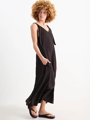 Zdjęcie produktu C&A Sukienka o linii A z dekoltem w serek, Czarny, Rozmiar: S