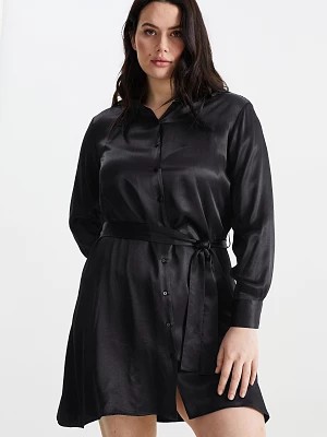 Zdjęcie produktu C&A Satynowa sukienka bluzkowa, Czarny, Rozmiar: 48