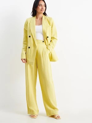 Zdjęcie produktu C&A Spodnie materiałowe-wysoki stan-szerokie nogawki, żółty, Rozmiar: 42
