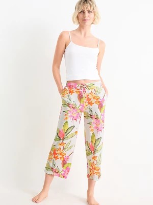 Zdjęcie produktu C&A Spodnie od piżamy-w kwiatki, Biały, Rozmiar: XL
