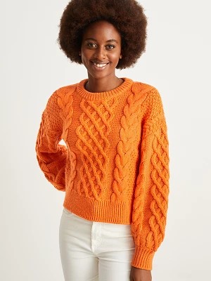 Zdjęcie produktu C&A Sweter-warkoczowy wzór, Pomarańczowy, Rozmiar: S