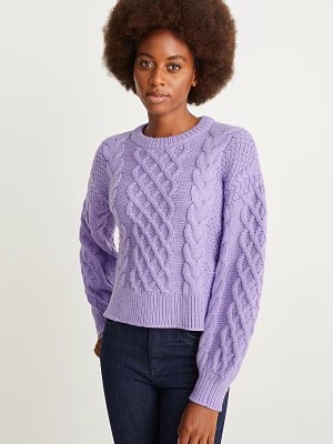 Zdjęcie produktu C&A Sweter-warkoczowy wzór, Purpurowy, Rozmiar: M