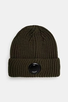 Zdjęcie produktu C.P. Company czapka wełniana Extra Fine Merino Wool Goggle Beanie kolor zielony wełniana 17CMAC272A005509A