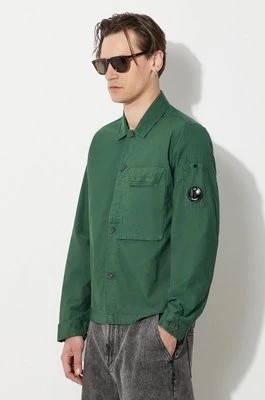 Zdjęcie produktu C.P. Company koszula bawełniana Ottoman męska kolor zielony regular z kołnierzykiem klasycznym 16CMSH153A006406O