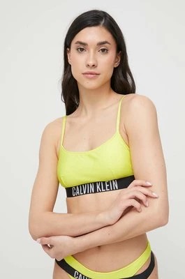 Zdjęcie produktu Calvin Klein biustonosz kąpielowy kolor zielony lekko usztywniona miseczka