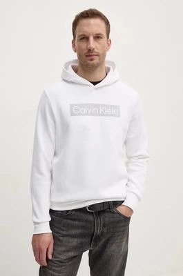 Zdjęcie produktu Calvin Klein bluza męska kolor biały z kapturem z nadrukiem K10K113552