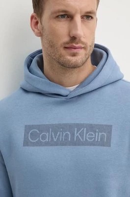 Zdjęcie produktu Calvin Klein bluza męska kolor niebieski z kapturem z nadrukiem K10K113552