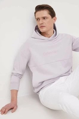 Zdjęcie produktu Calvin Klein bluza męska kolor szary z kapturem z aplikacją