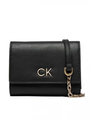 Zdjęcie produktu Calvin Klein Duży Portfel Damski Re-Lock Trifold Md W/Chain K60K611458 Czarny