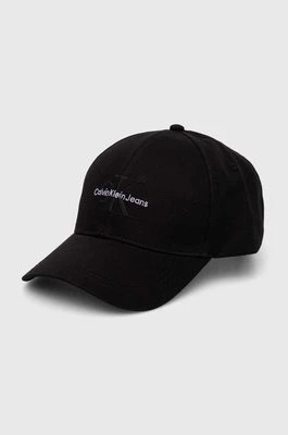 Zdjęcie produktu Calvin Klein Jeans czapka z daszkiem bawełniana kolor czarny z aplikacją K60K612317