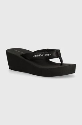 Zdjęcie produktu Calvin Klein Jeans japonki BEACH WEDGE SANDAL PADDED NY damskie kolor czarny na koturnie YW0YW01397