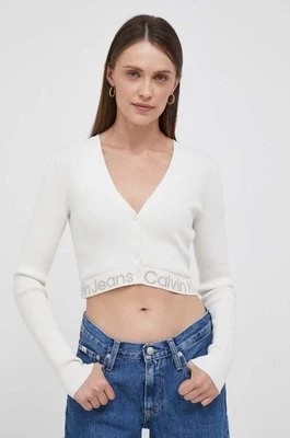 Zdjęcie produktu Calvin Klein Jeans kardigan damski kolor beżowy lekki