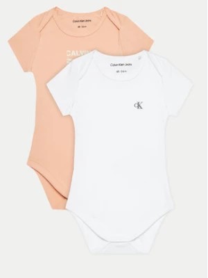 Zdjęcie produktu Calvin Klein Jeans Komplet 2 par body dziecięcych Inst. Grid Logo Ss Body Set IN0IN00208 Biały Regular Fit