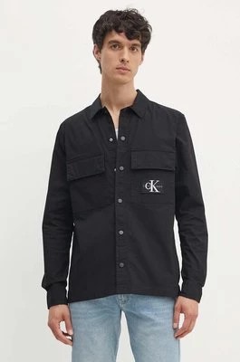 Zdjęcie produktu Calvin Klein Jeans koszula męska kolor czarny relaxed z kołnierzykiem klasycznym J30J325618