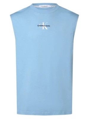 Zdjęcie produktu Calvin Klein Jeans Koszulka męska Mężczyźni Dżersej niebieski jednolity,