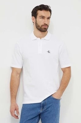 Zdjęcie produktu Calvin Klein Jeans polo męski kolor biały z aplikacją