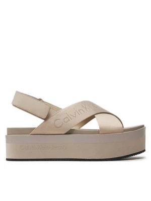 Zdjęcie produktu Calvin Klein Jeans Sandały Flatform Sandal Sling In Mr YW0YW01362 Beżowy