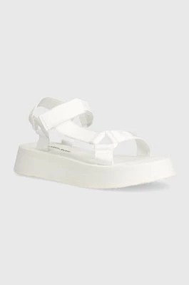 Zdjęcie produktu Calvin Klein Jeans sandały SANDAL VELCRO WEBBING DC damskie kolor biały na platformie YW0YW01353