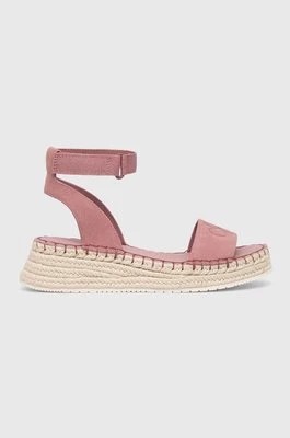 Zdjęcie produktu Calvin Klein Jeans sandały SPORTY WEDGE ROPE SU CON damskie kolor różowy na platformie YW0YW00977CHEAPER