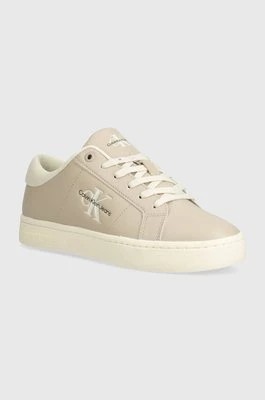 Zdjęcie produktu Calvin Klein Jeans sneakersy skórzane CLASSIC CUPSOLE LOWLACEUP LTH WN kolor beżowy YW0YW01444