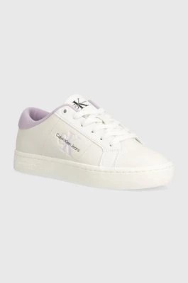 Zdjęcie produktu Calvin Klein Jeans sneakersy skórzane CLASSIC CUPSOLE LOWLACEUP LTH WN kolor biały YW0YW01444