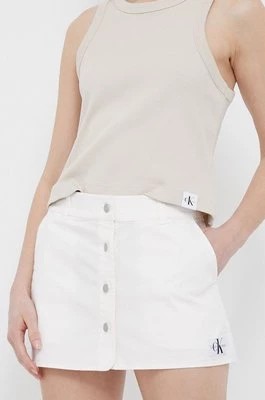 Zdjęcie produktu Calvin Klein Jeans spódnica kolor biały mini prosta