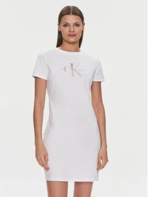 Zdjęcie produktu Calvin Klein Jeans Sukienka codzienna Diffused Monologo J20J223056 Biały Slim Fit