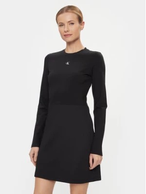 Zdjęcie produktu Calvin Klein Jeans Sukienka codzienna Milano Spacer Mix Outfit Dress J20J222528 Czarny Regular Fit