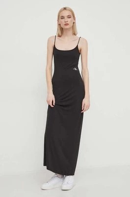 Zdjęcie produktu Calvin Klein Jeans sukienka kolor czarny maxi dopasowana
