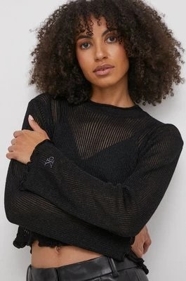 Zdjęcie produktu Calvin Klein Jeans sweter damski kolor czarny lekki z półgolfem