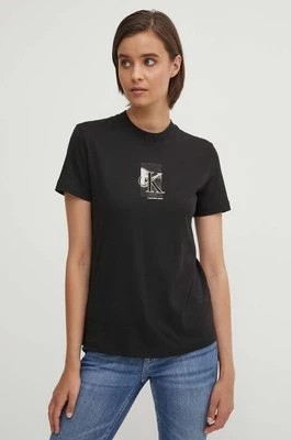 Zdjęcie produktu Calvin Klein Jeans t-shirt bawełniany damski kolor czarny J20J223908